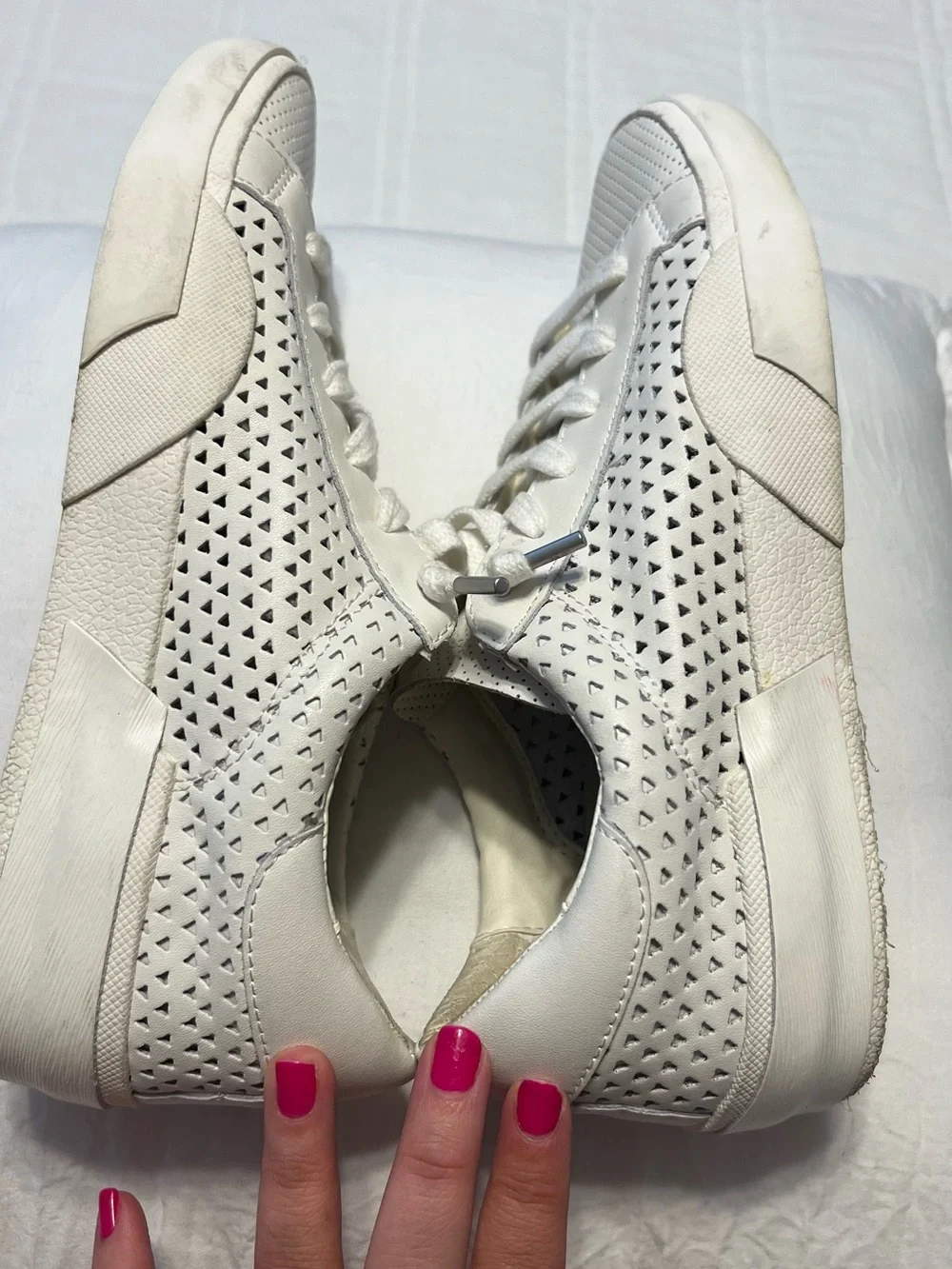 Dolce Vita Zina - White Perforated Leather Sneakers | Women’s Size 8
